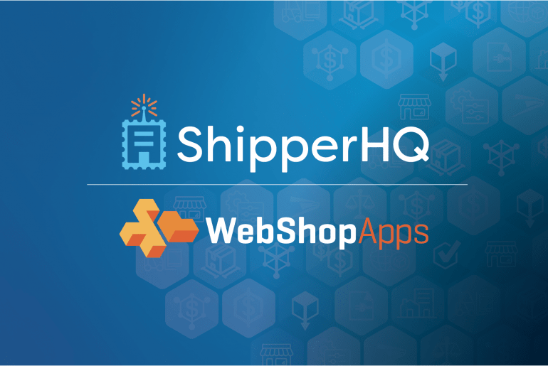What Are the Main Differences Between WebShopApps and ShipperHQ? webshopapps logo and shipperhq logo on a blue background