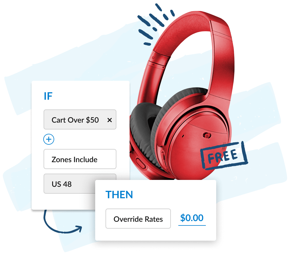 Screenshot of ShipperHQ’s advanced shipping rules feature for eCommerce shipping rate customization